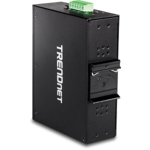 TRENDnet TI-G102 10-Port Ethernet Switch, 8 Gigabit ethernet ports, 2 shared Gigabit SFP slots, 20 Gbps switching capacity, DIN-rail/wall mount
